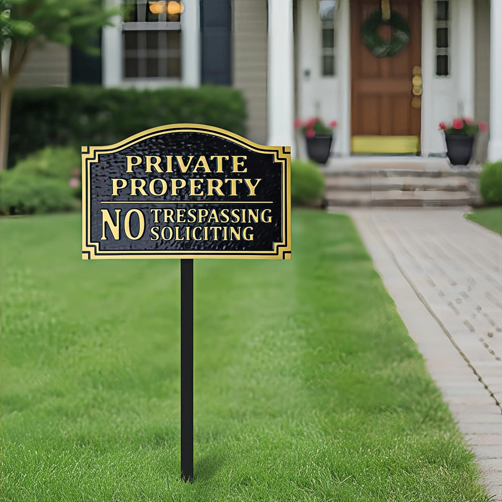 HYF DESIGN sign mounted on wooden fence demonstrating secure outdoor placement