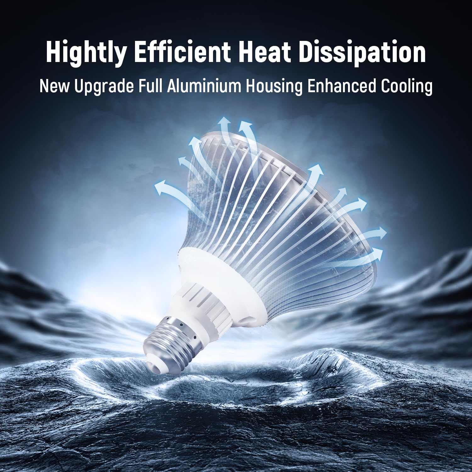 HYMIOR installed in inground pool at night showing improved visibility and ambiance