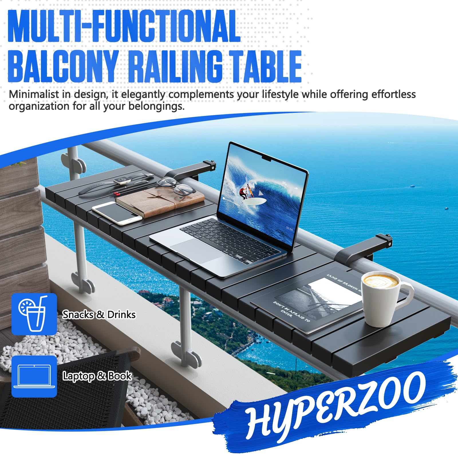 Hyperzoo close-up of ABS tabletop texture highlighting weatherproof durability