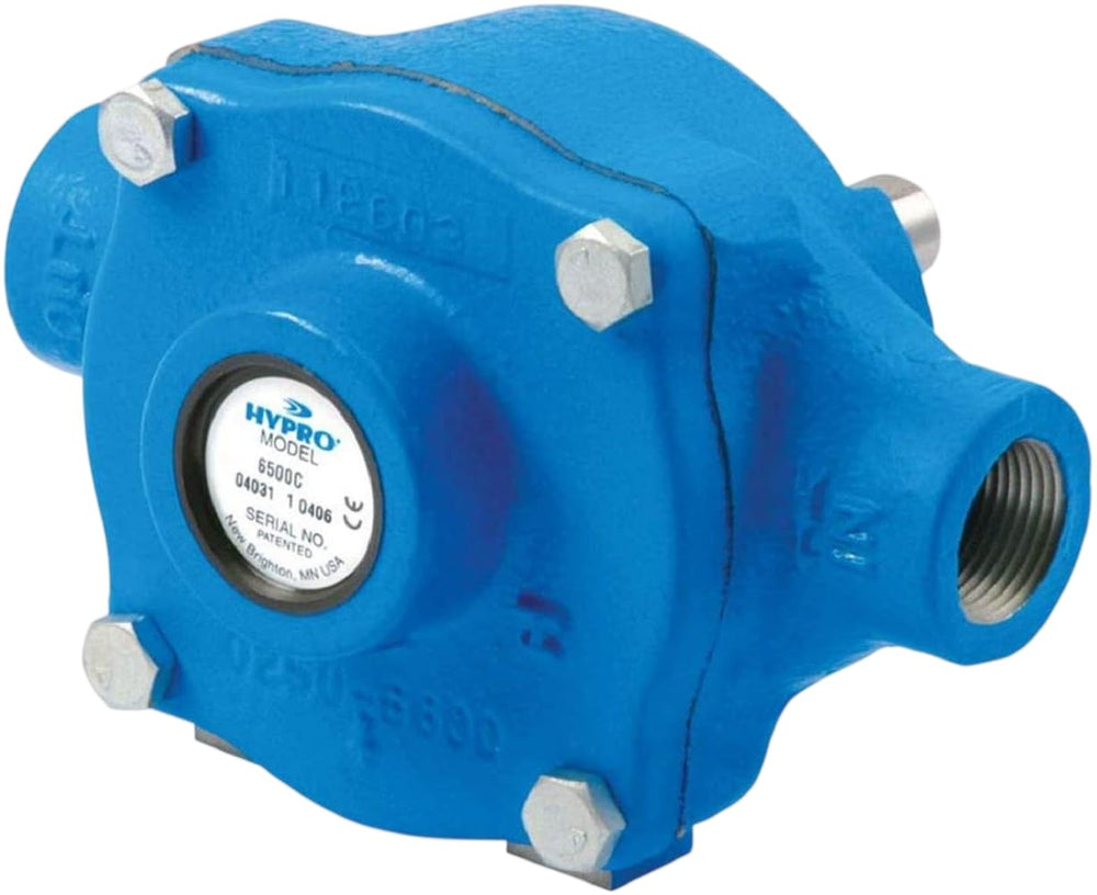 HYPRO 6500C front view showing robust cast iron housing and ports for durable installation benefit