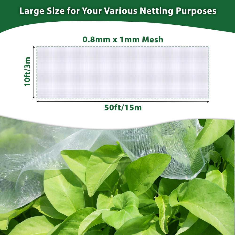 Hyxanons close-up of 0.8mm x 1mm weave protecting plants from insects