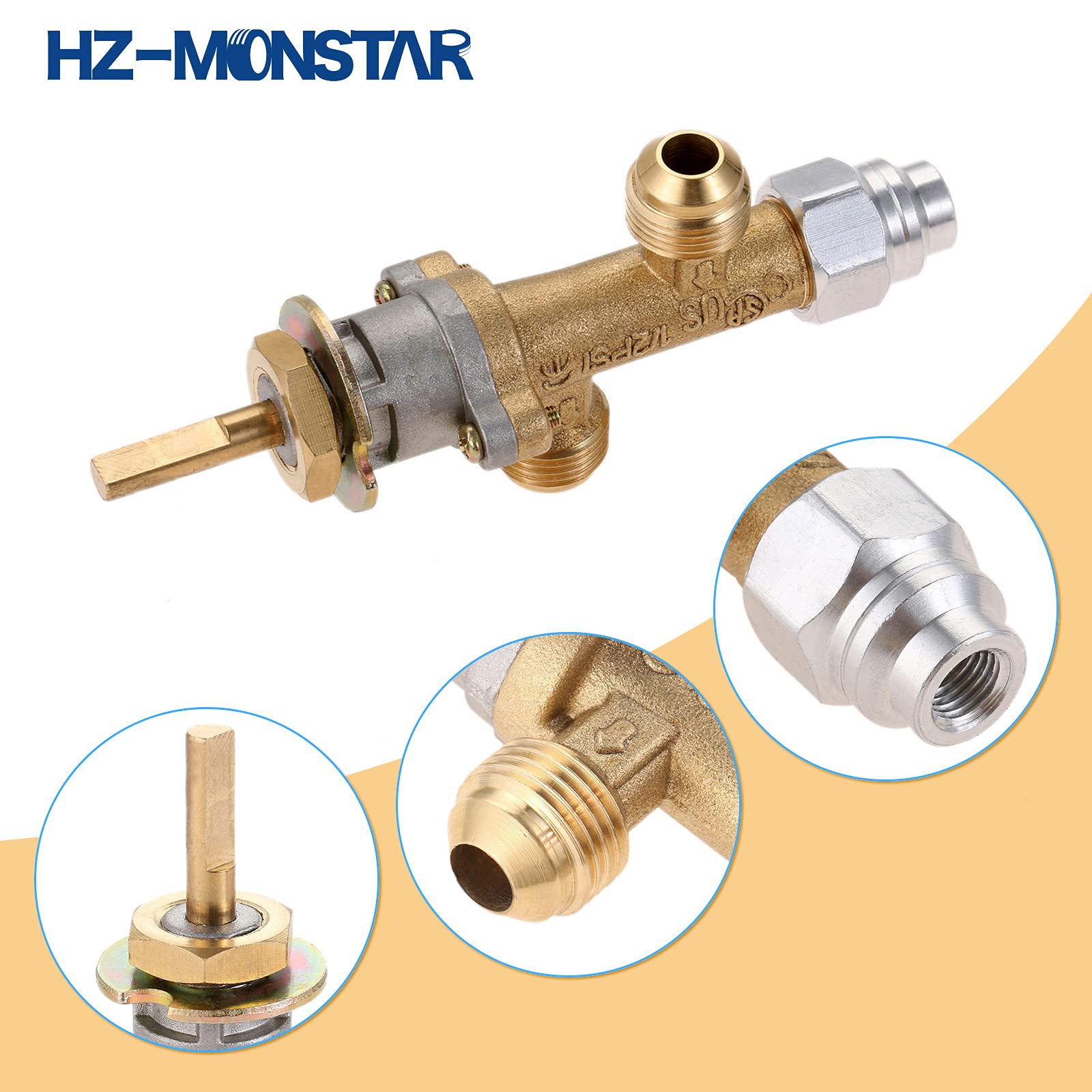 HZ-MONSTAR valve installed on fire pit demonstrating secure fit and safety