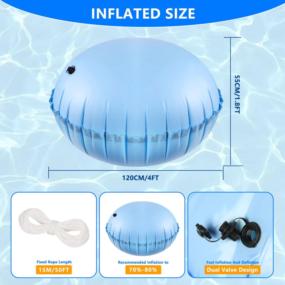 HZCGJMY inflatable pool pillow centered under cover reducing ice pressure