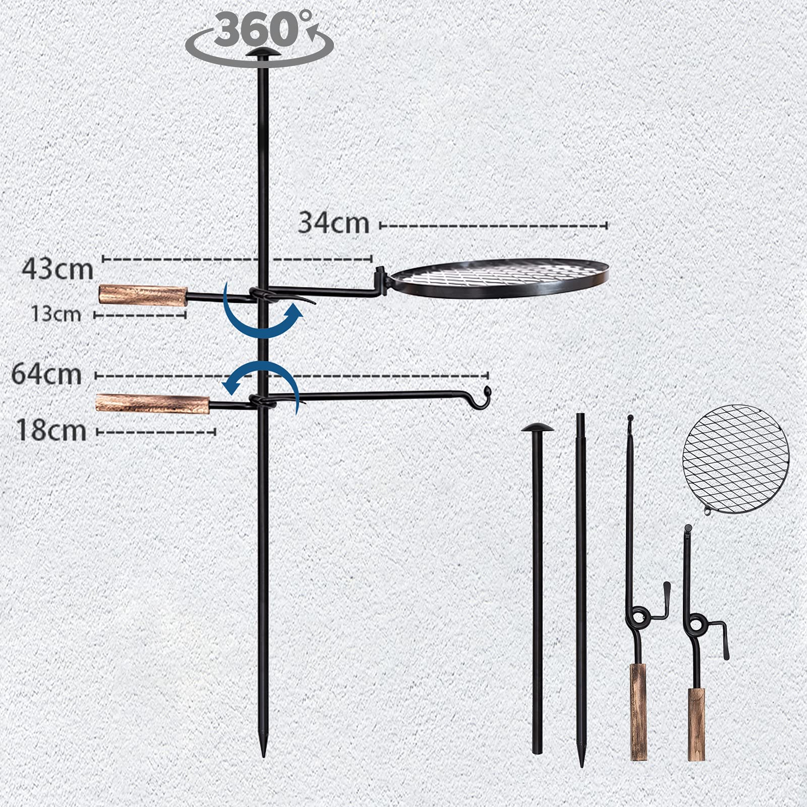 HZGAMER grill size comparison next to camping gear showing compact scale and transport ease