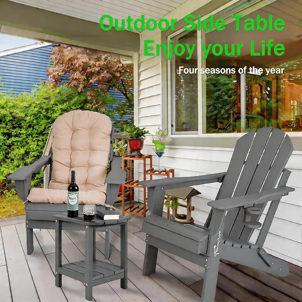 HZLBZYON side-by-side with chair showing compact size and porch scale