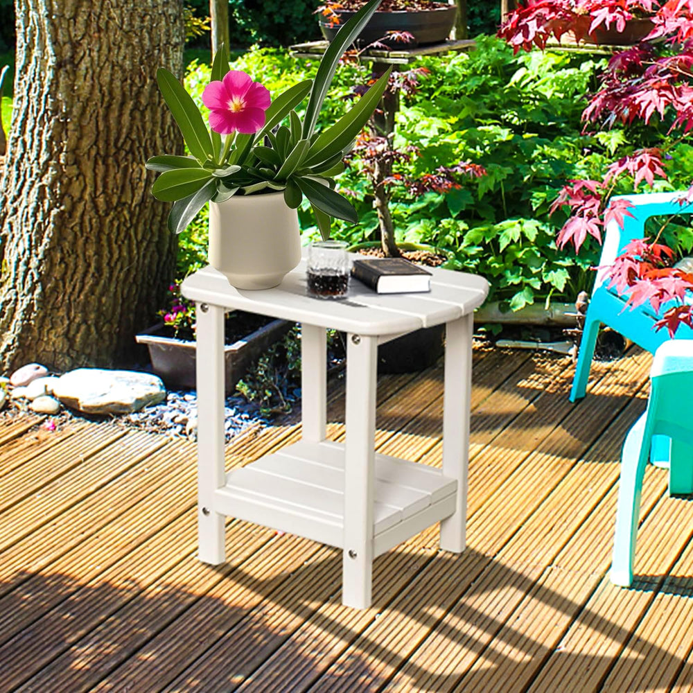 HZLBZYON table in a patio setting holding drinks and decor demonstrating outdoor usability benefit