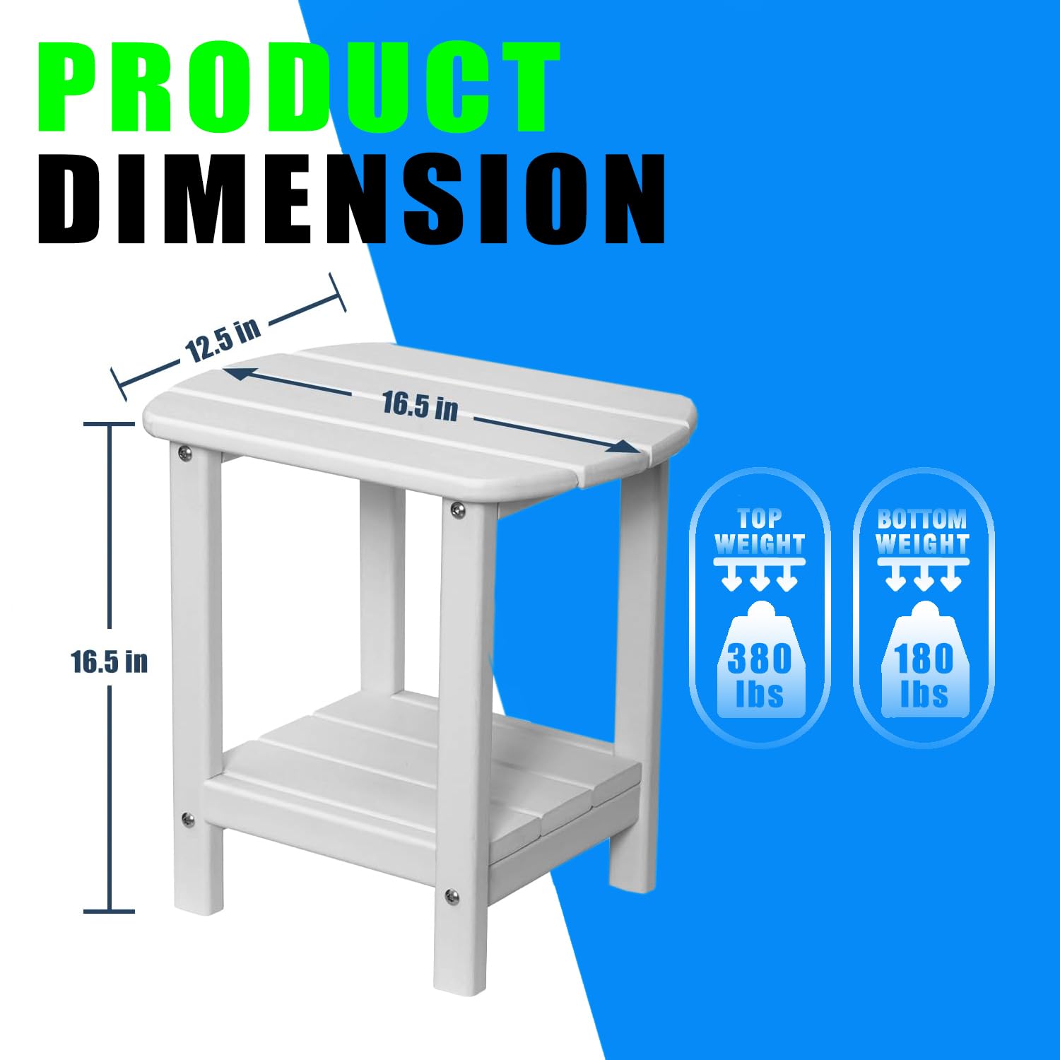HZLBZYON size comparison beside Adirondack chair showing compact footprint benefit
