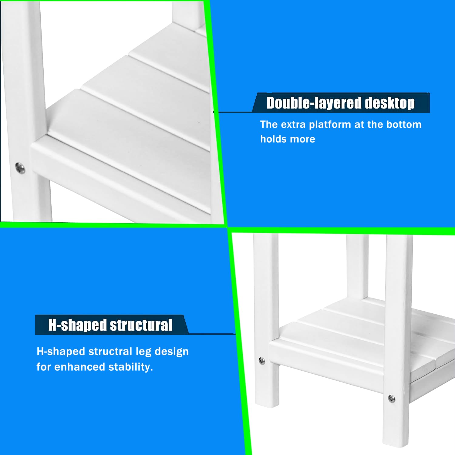 HZLBZYON tabletop with raindrops showing weatherproof HDPE durability benefit