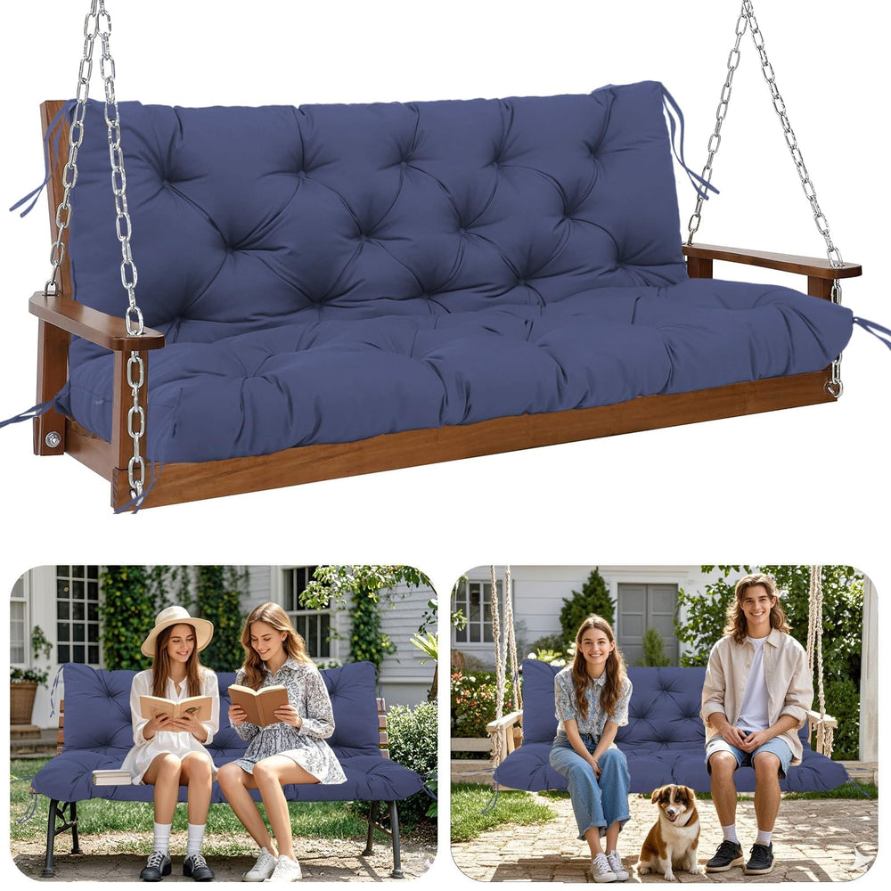 HZMGPCM front view of 60-inch navy blue cushion showing full coverage and tidy finish