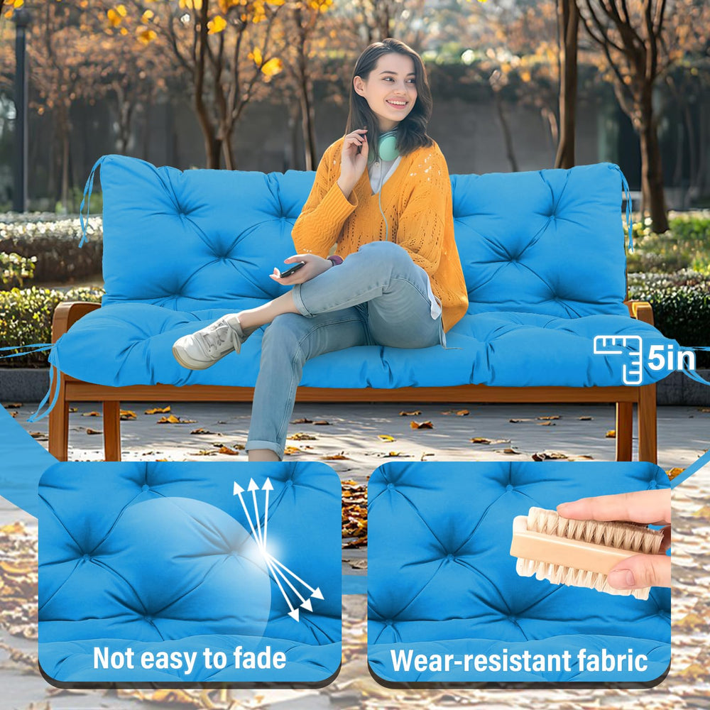 HZMGPCM side profile showing 5-inch thick padding for plush outdoor seating
