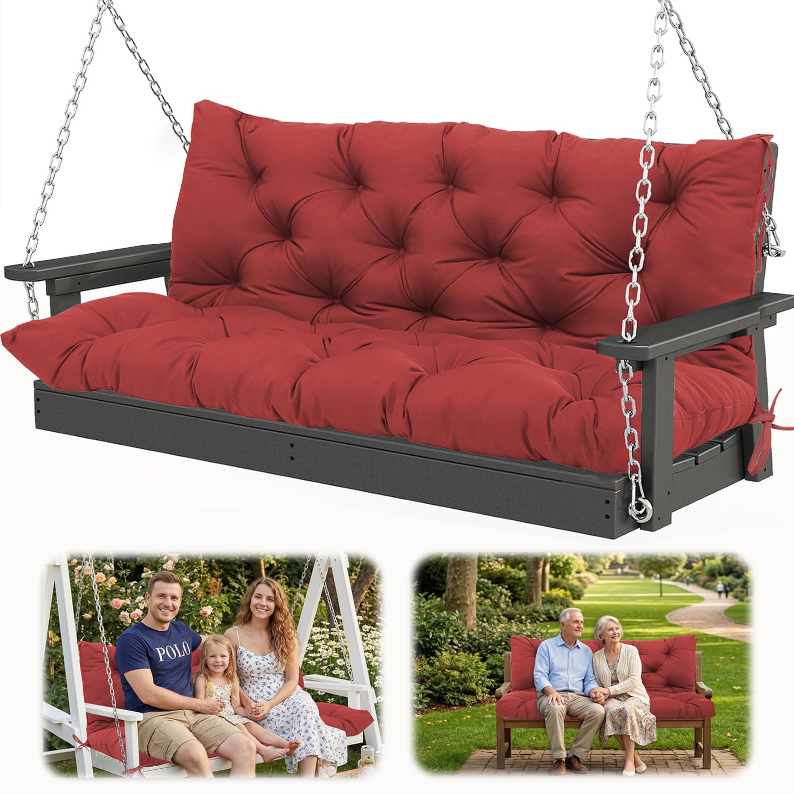 HZODJBH front view wine red cushion showing full coverage and inviting comfort