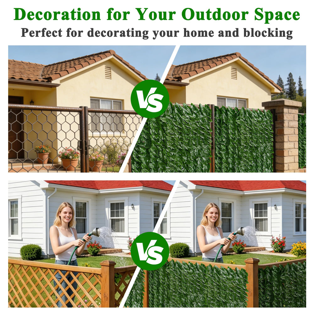i COVER installed on wood fence creating instant privacy and green backdrop