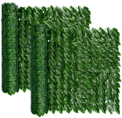 i COVER full front view of artificial ivy panel showing dense privacy benefit