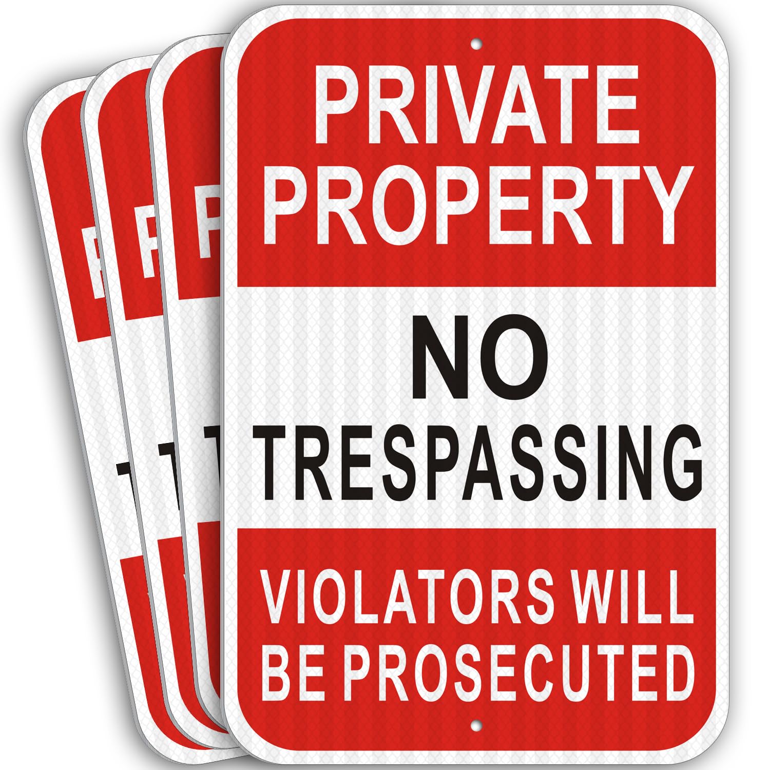 i-CowFun front view 4-pack showing clear private property message and visibility