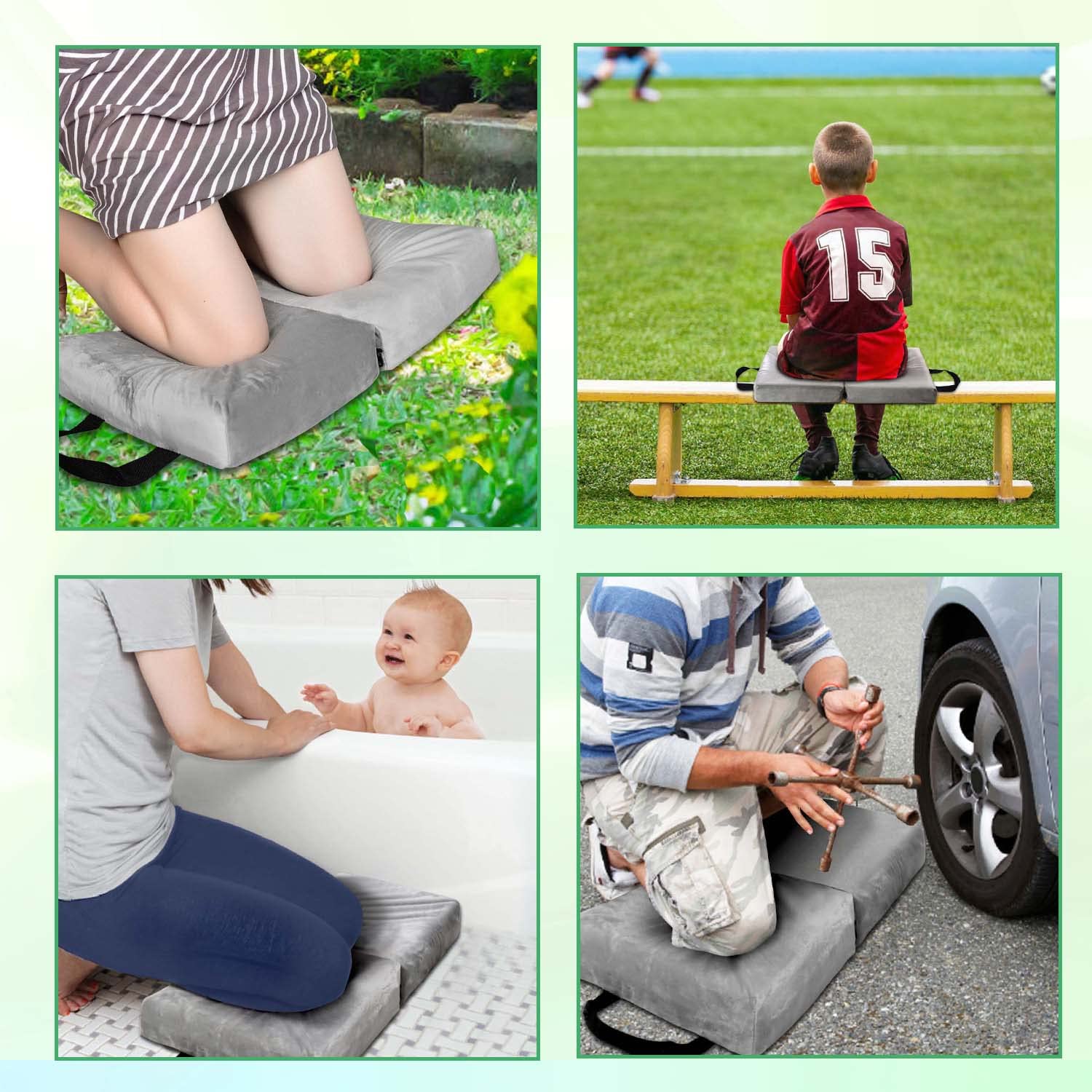 i frmmy kneeling pad in garden showing comfort while planting
