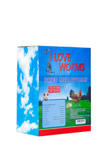 I LOVE WORMS close-up of dried mealworms texture highlights high-protein quality