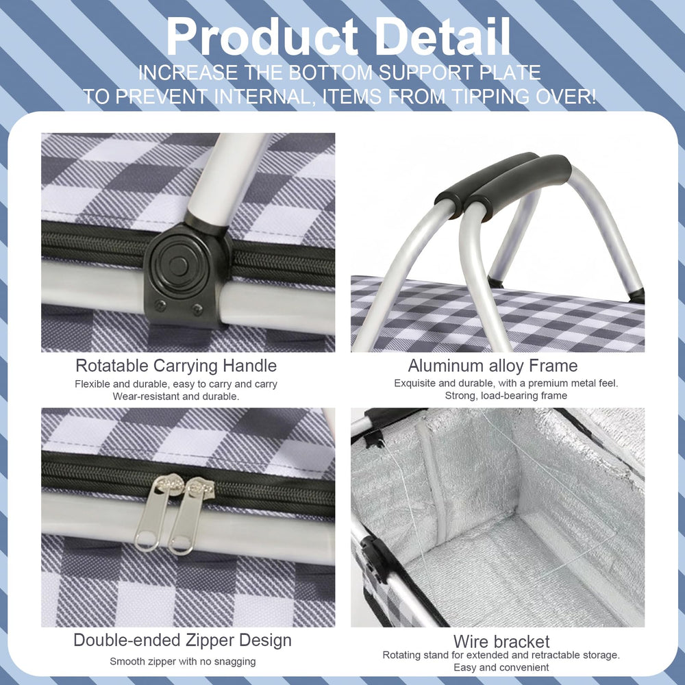 IACTIVE picnic basket placed on park blanket demonstrating portability for outdoor meals