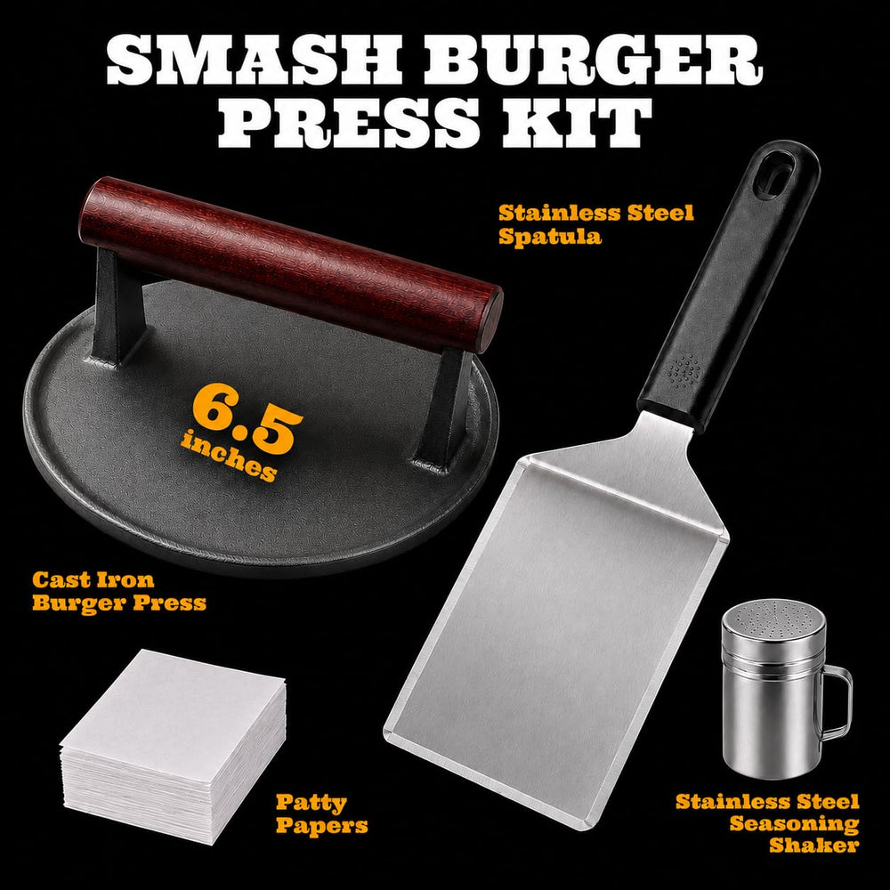 IAN's patty packers displayed to show uniform shaping benefit for consistent burgers
