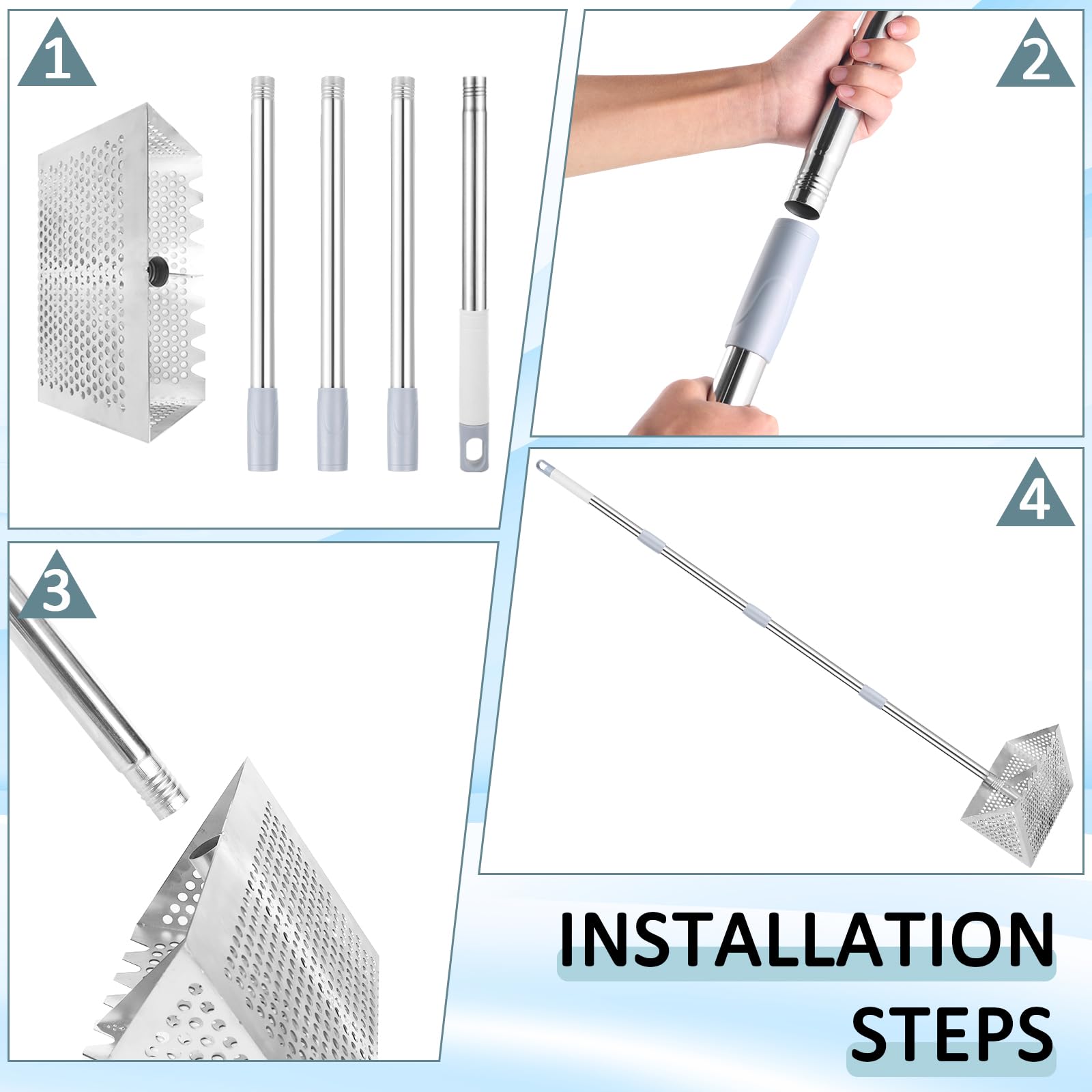 IAOVAW disassembled rake packed in car trunk for easy travel convenience