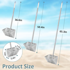 IAOVAW close-up of 13-inch sifter mesh for faster beach sorting