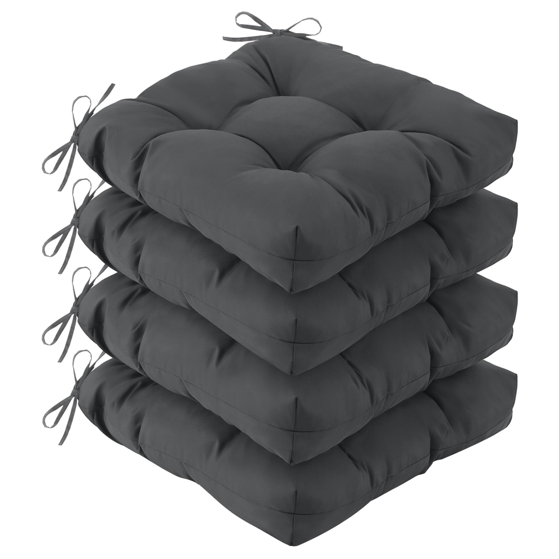 IASEAHK front view of four dark grey cushions showing neat edges and fit benefits