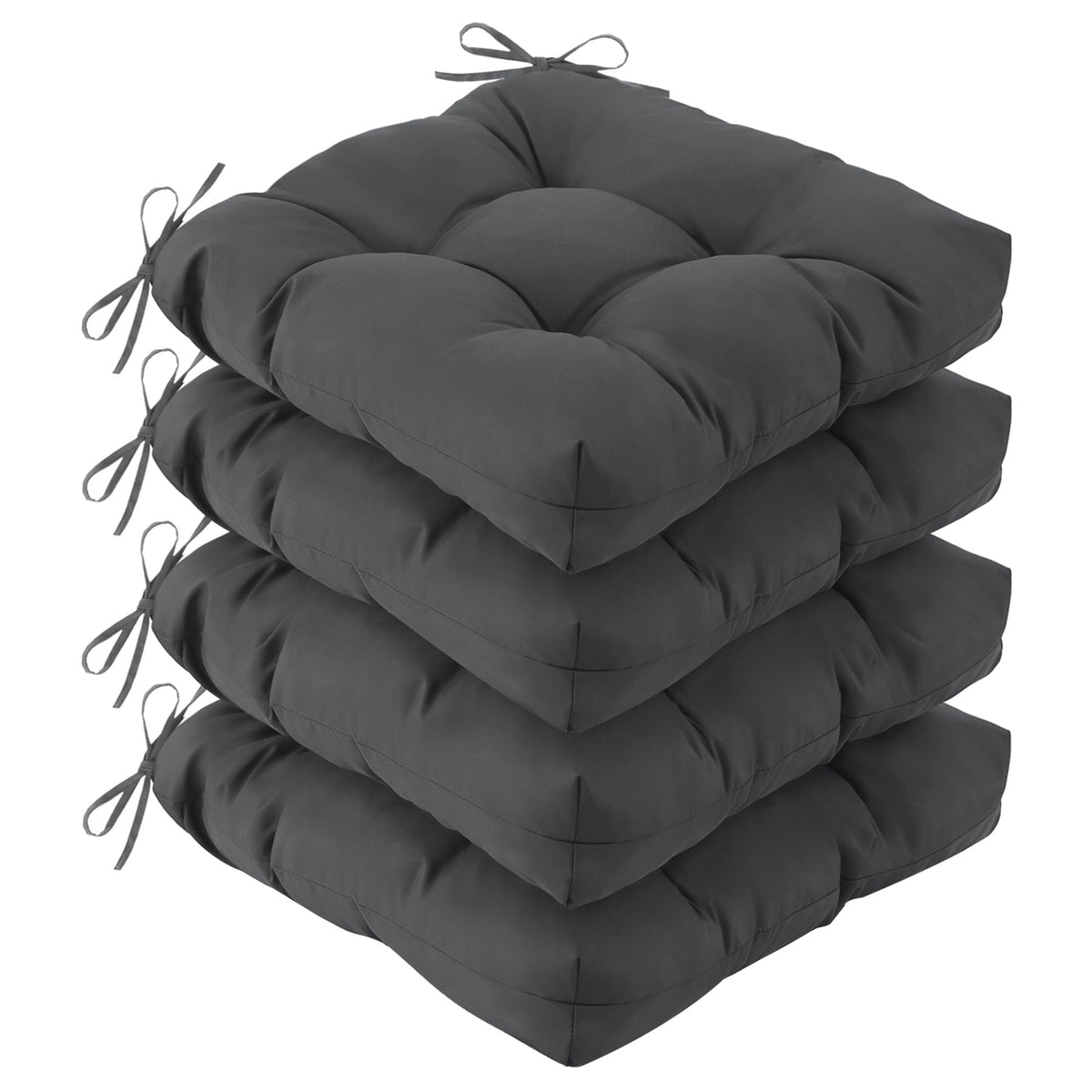 IASEAHK front view of four dark grey cushions showing neat edges and fit benefits