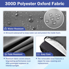 IASEAHK back cushion detail with hidden zipper for easy cover removal and cleaning