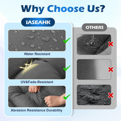 IASEAHK cushion straps and ties secured to lounge chair showing stability and wind protection