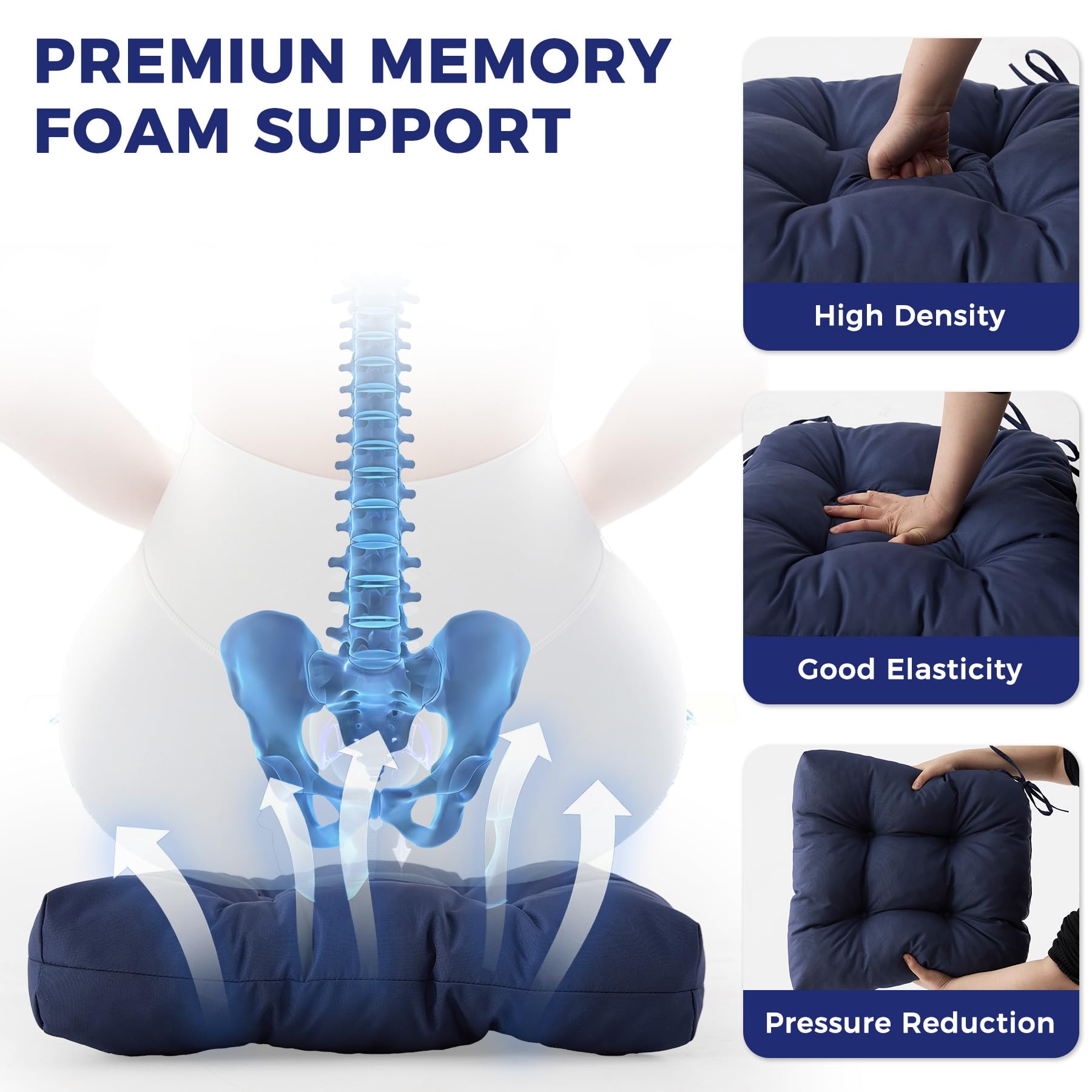 IASEAHK cojines colocados en silla de mimbre para comedor exterior cómodo