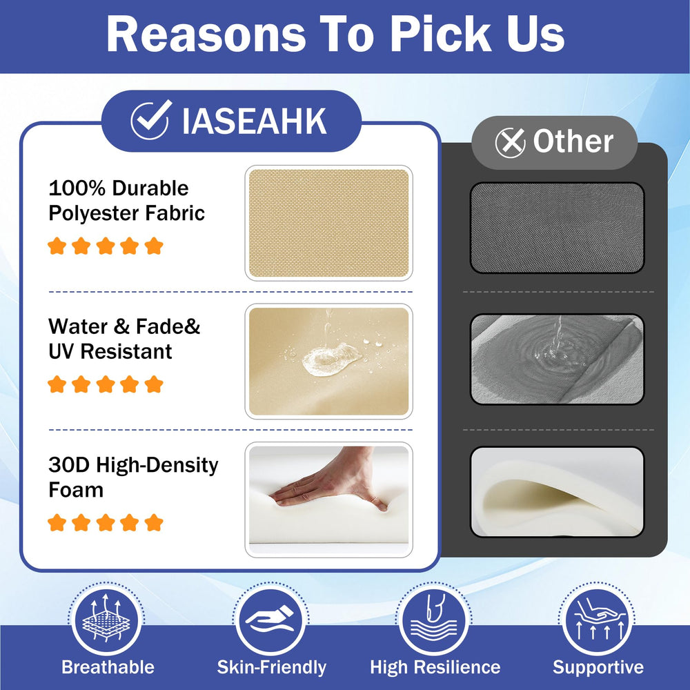 IASEAHK hidden zipper close-up illustrating removable cover for easy cleaning
