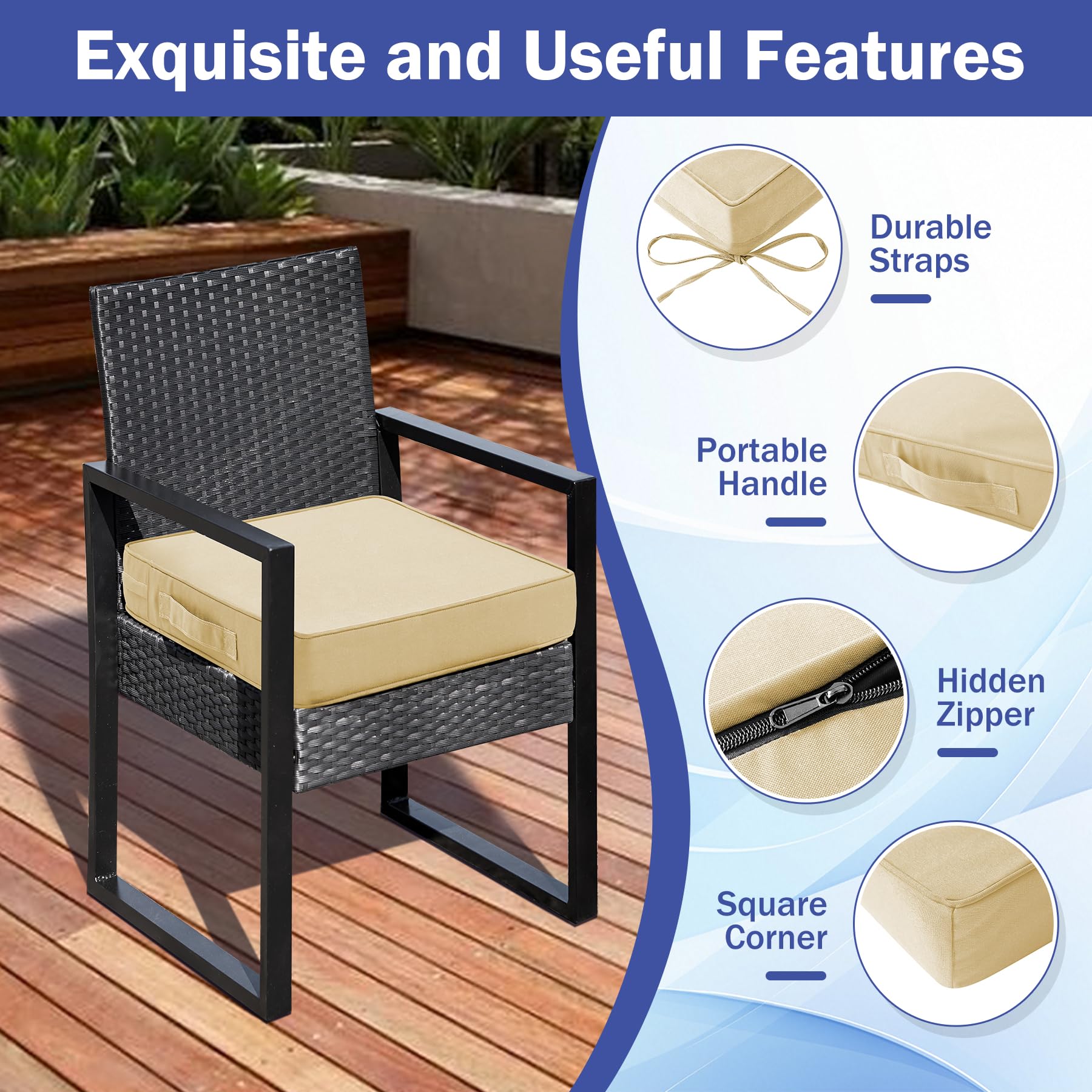 IASEAHK cushions styled on a patio set showing versatile outdoor use and coordinated look