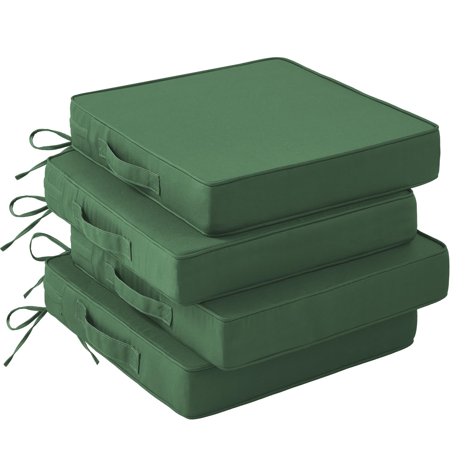 IASEAHK front view of forest green cushions showing neat fit and color