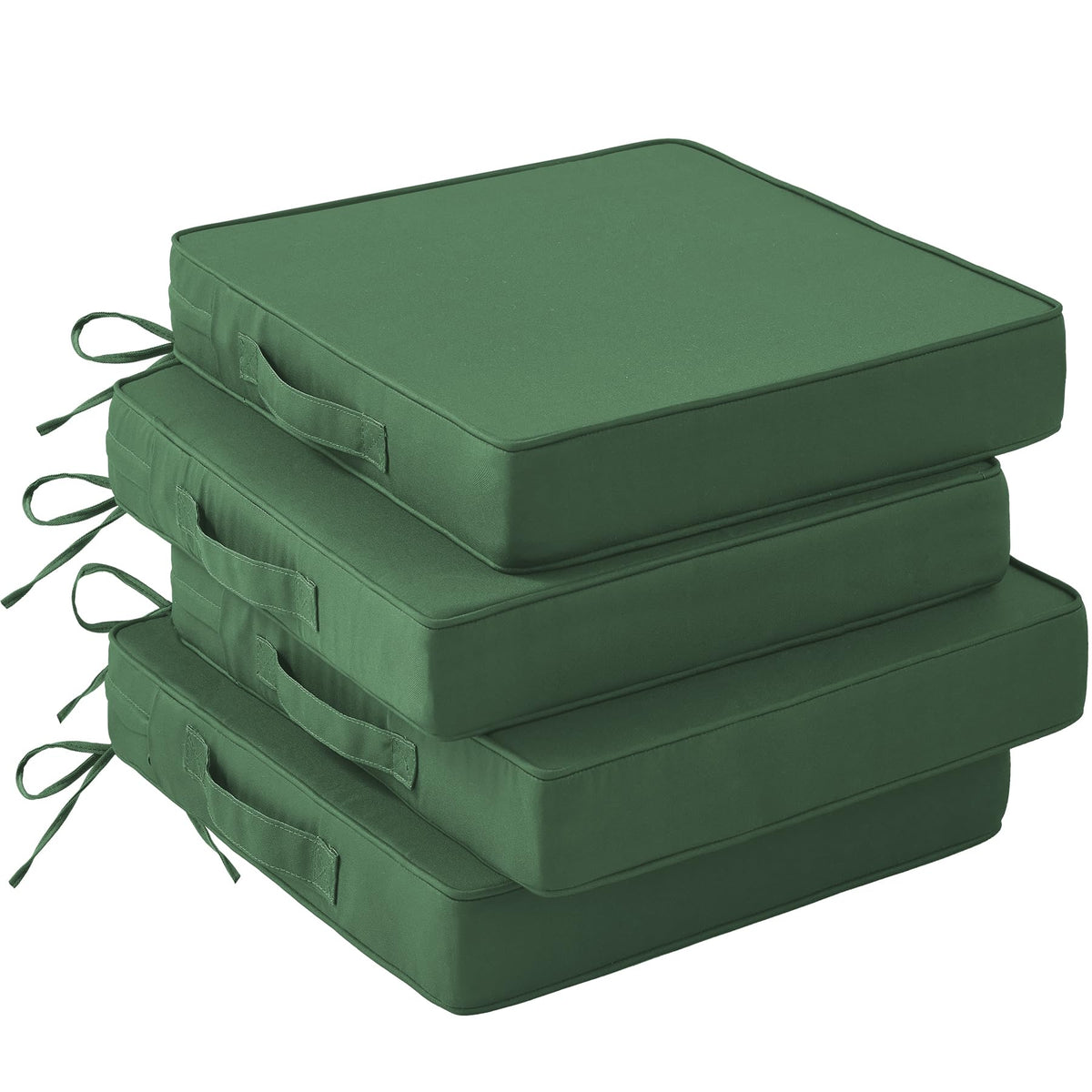 IASEAHK front view of forest green cushions showing neat fit and color
