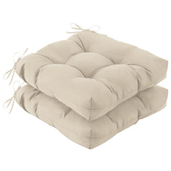 IASEAHK front view of two beige cushions showing neat finish and inviting comfort
