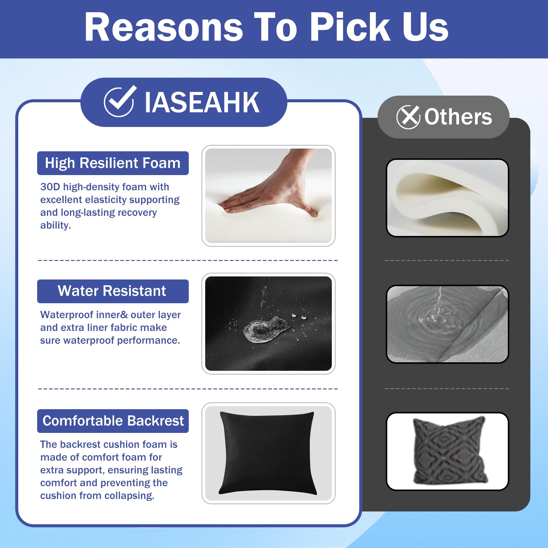 IASEAHK cushion on patio chair in use adding comfortable seating for outdoor gatherings