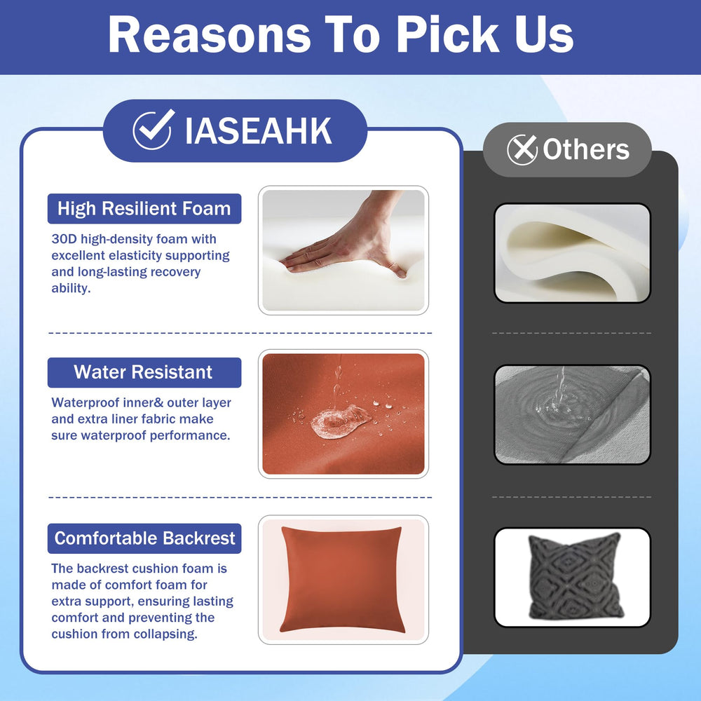 IASEAHK cushion on a patio chair styling outdoor seating