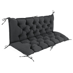 IASEAHK front view of dark grey porch swing cushion showing fit and finish benefits