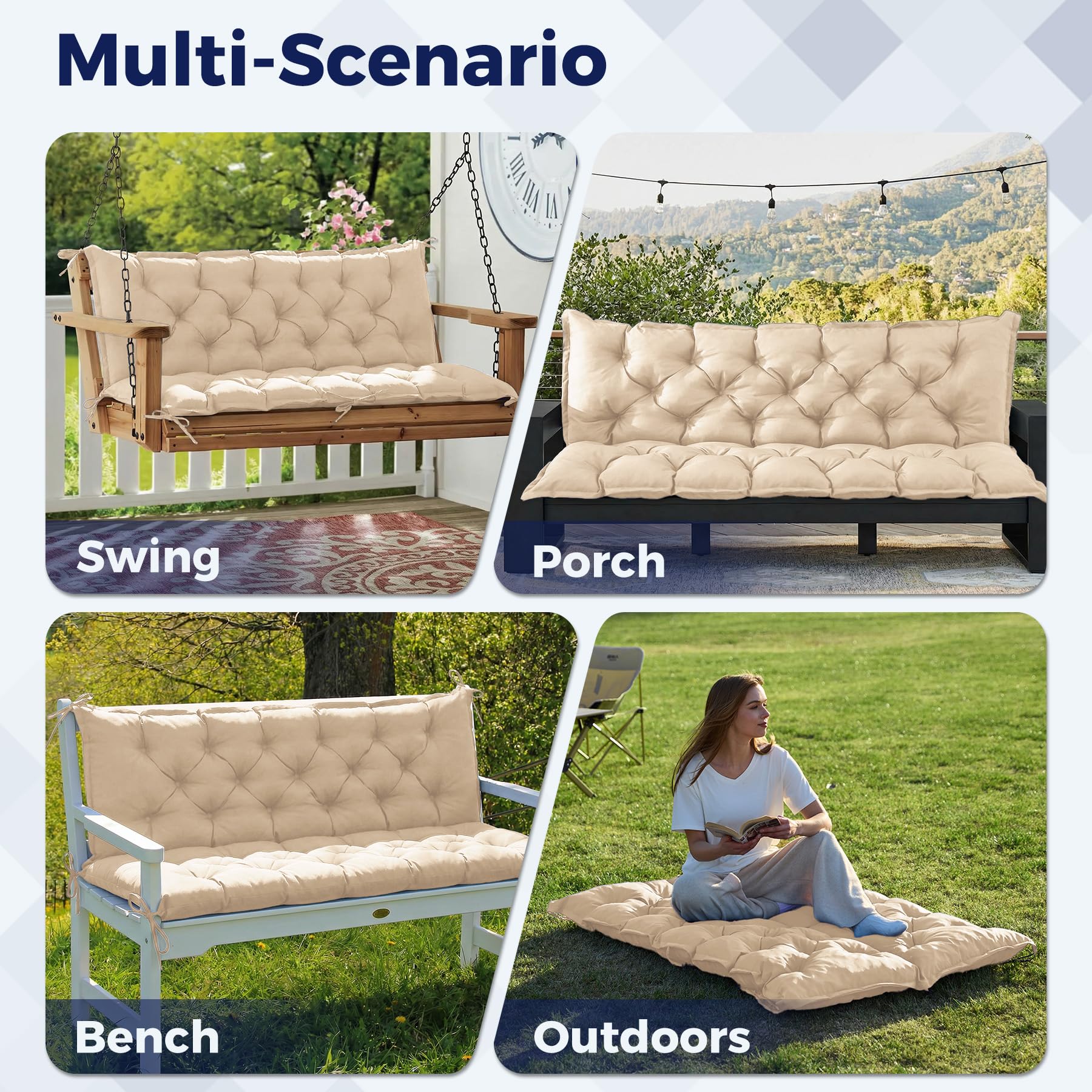 IASEAHK cushion beside a ruler showing 60x40x4 inch dimensions for accurate size comparison