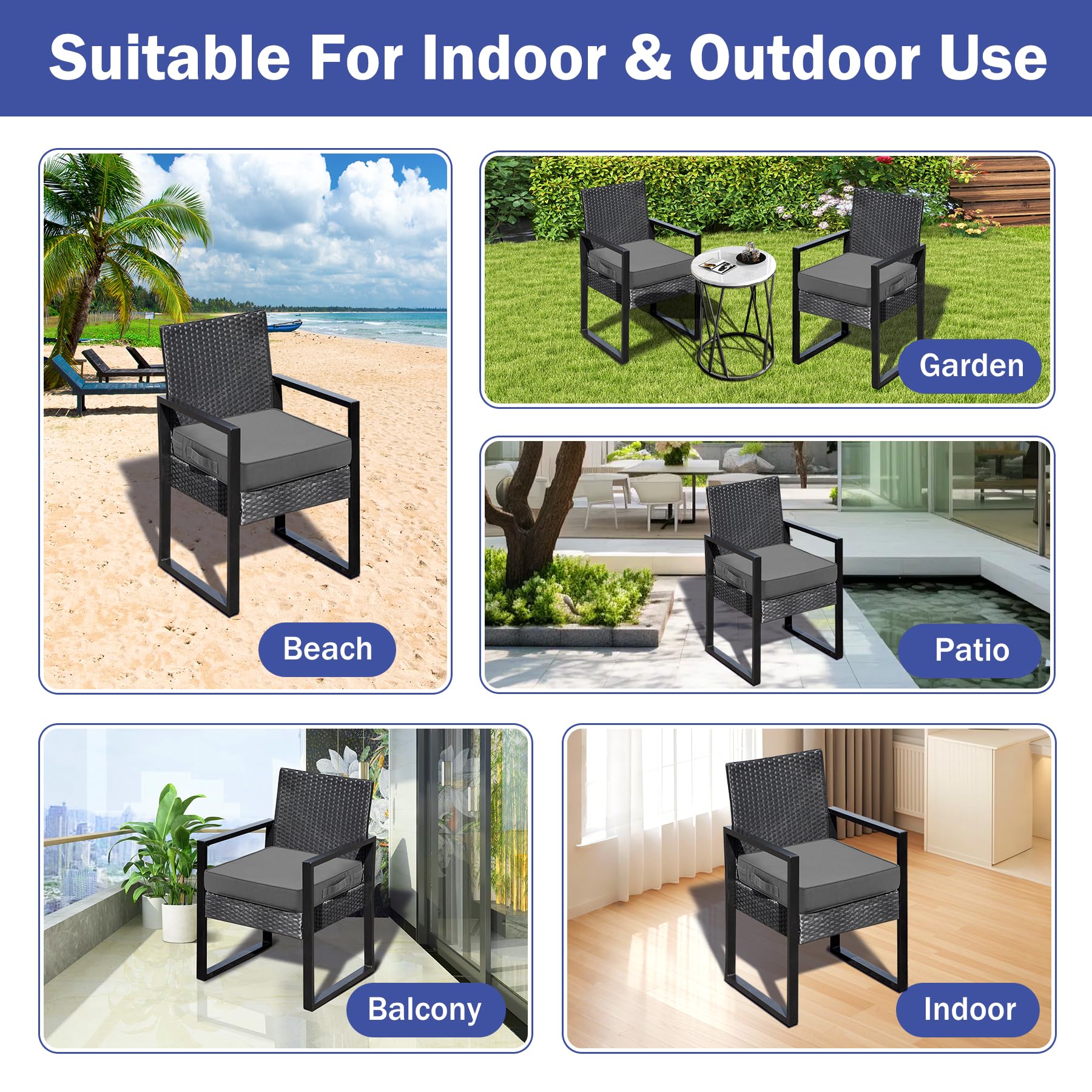 IASEAHK cushion beside chair to show 19x19x3 size and scale