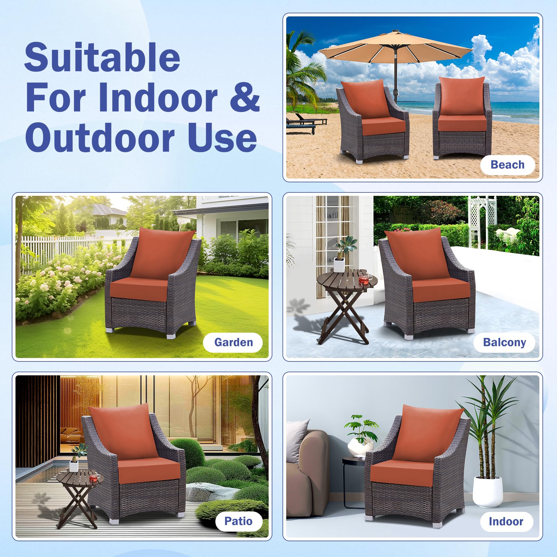 IASEAHK cushion next to chair showing size and fit