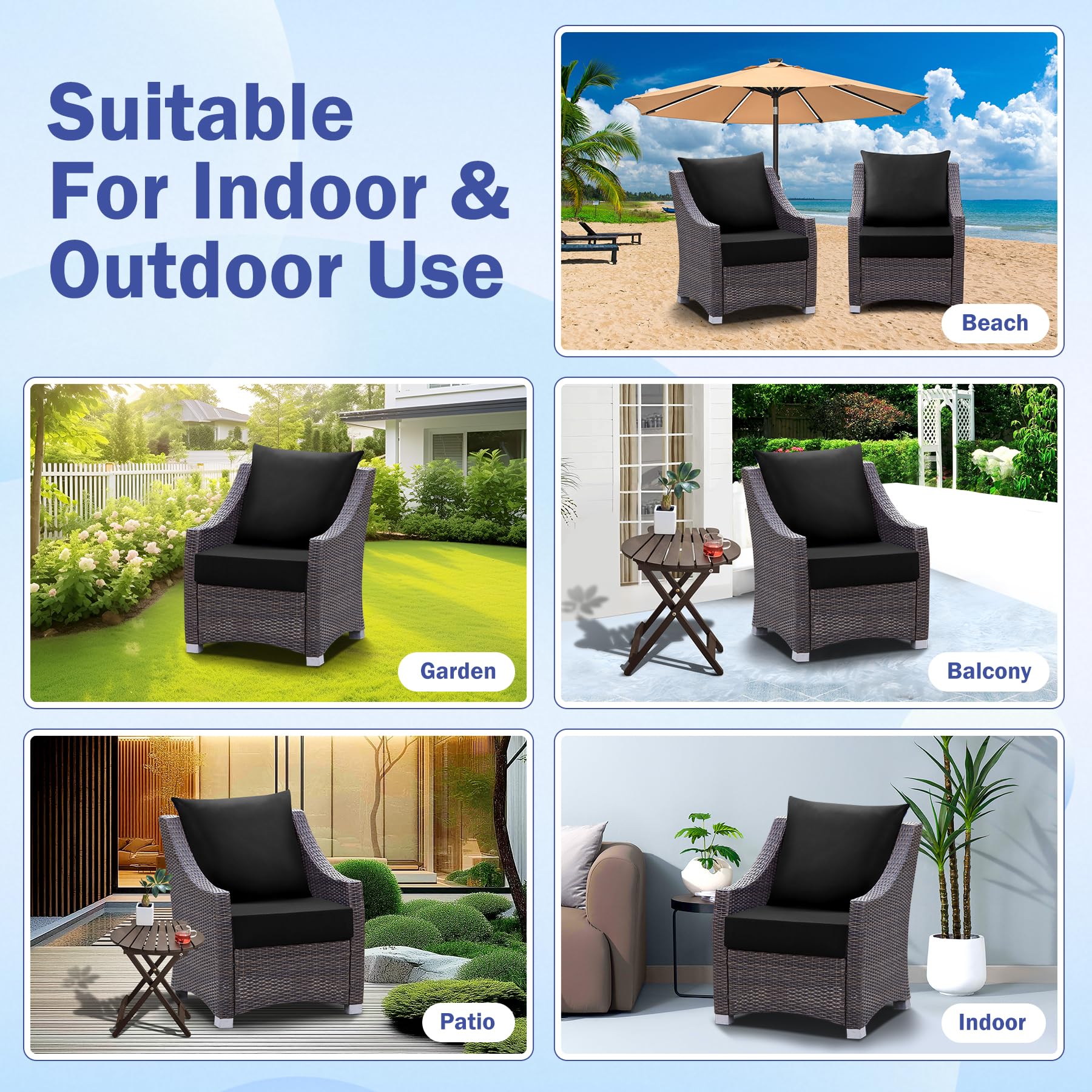 IASEAHK cushion size comparison against chair to confirm fit and scale