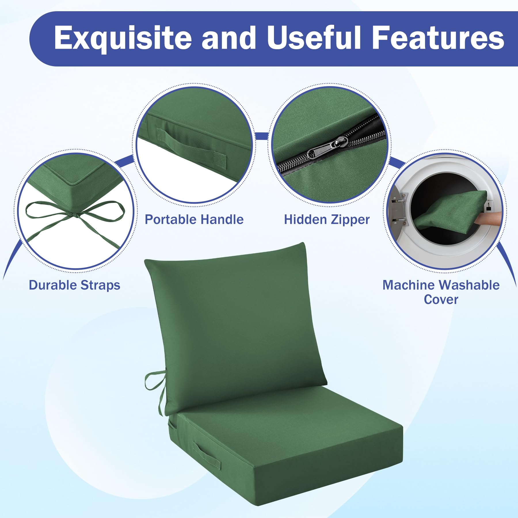 IASEAHK adjustable straps and ties securing cushions to chairs for stability