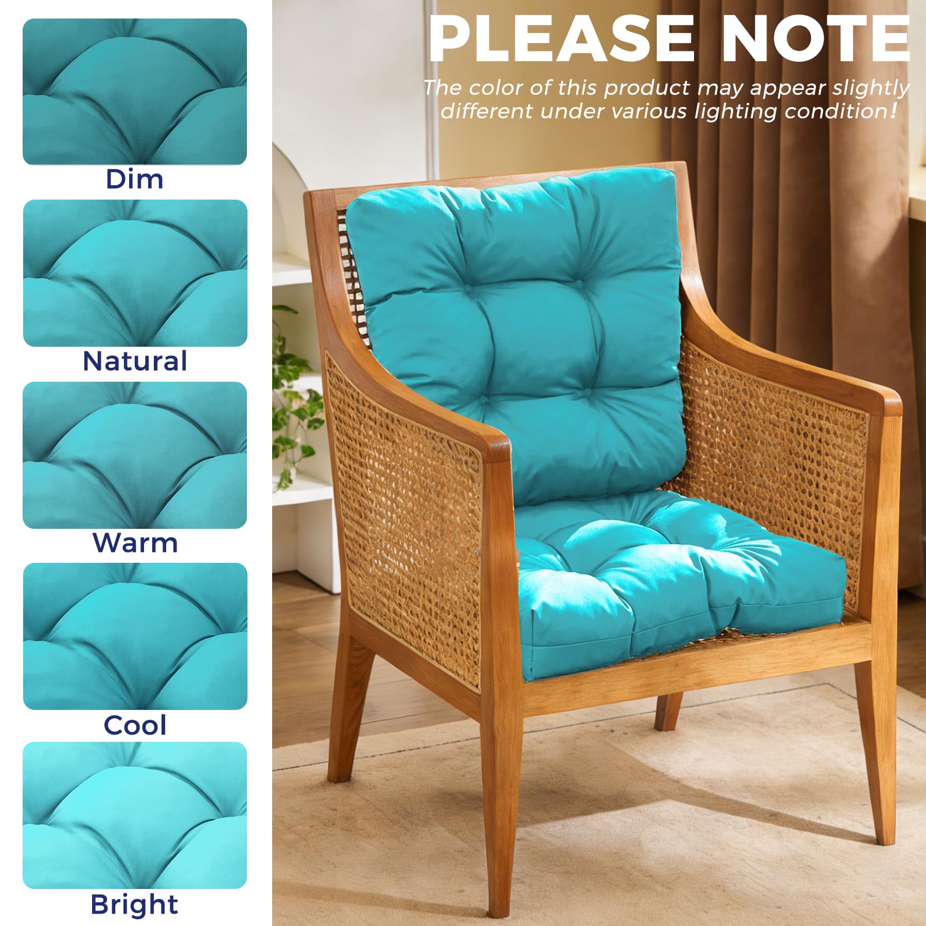 IASEAHK teal cushions on porch creating comfortable, weather-resistant seating