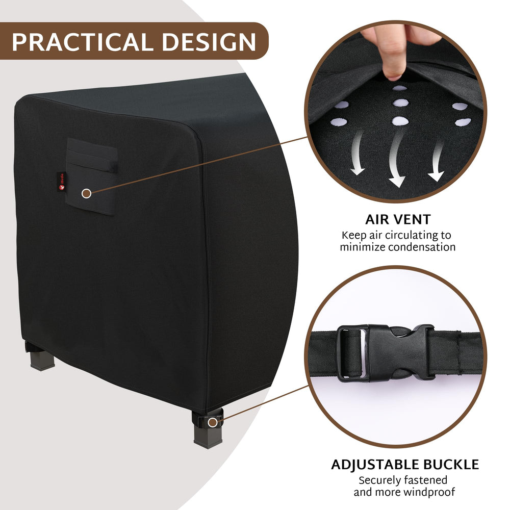 iBirdie adjustable buckles and drawstring securing cover against wind