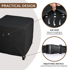 iBirdie adjustable buckles shown securing cover for wind protection