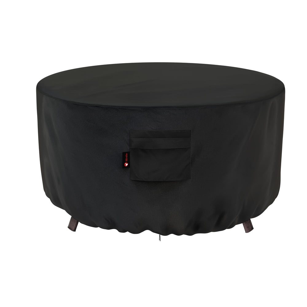 iBirdie front view showing full cover protecting fire pit and preventing debris