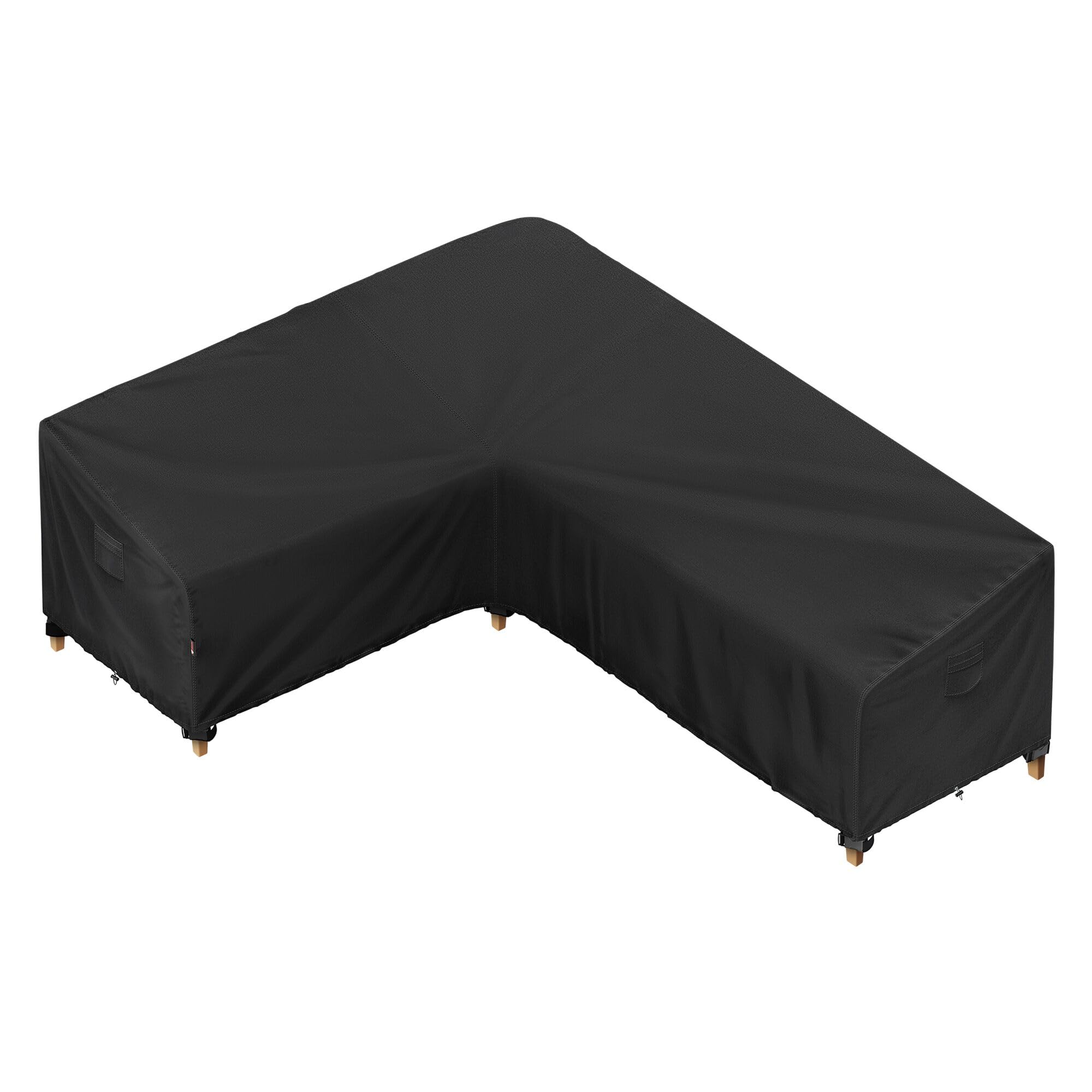 iBirdie front view of full cover fitting L-shaped sofa protecting from weather