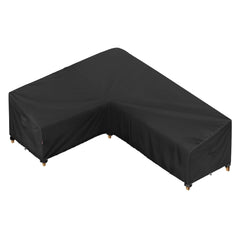 iBirdie front view of full cover fitting L-shaped sofa protecting from weather