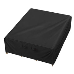 iBirdie front view full cover protecting a large patio table outdoors
