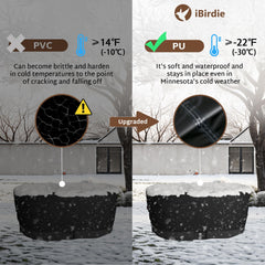 iBirdie installed on oval stock tank showing secure, neat coverage